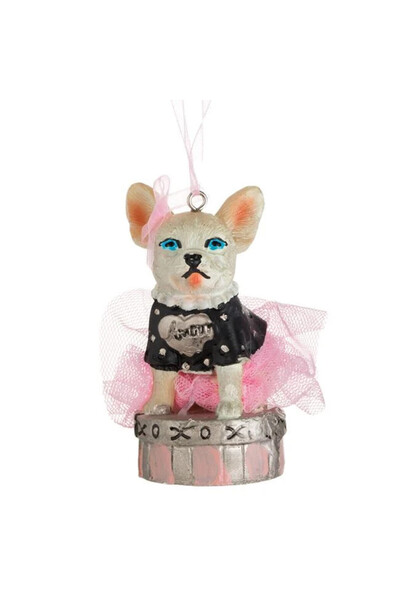 BAMI NETWORK Ornament Brad Craciun Caine Polirasina BejRoz 8cm