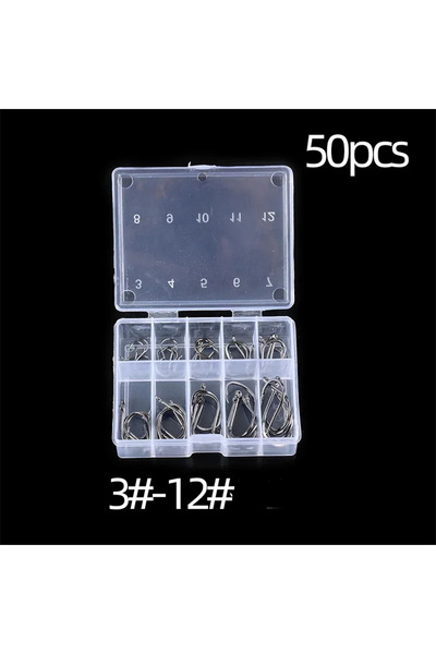 Choice 50 قطعة، من 50 إلى 1600 قطعة/علبة، خطافات صيد مصنوعة من الفولاذ الكربو...