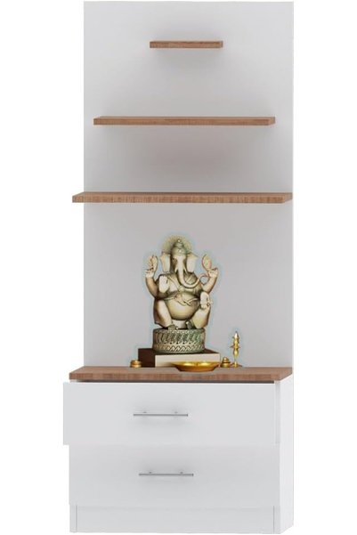 MAHMAYI OFFICE FURNITURE Modern home Wooden Mandir, Temple with 2 Drawers for...