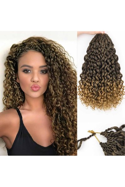 OtherMax Peruci Sintetice Extensii Crochet Realiste Ocean Wave Maro 25 cm