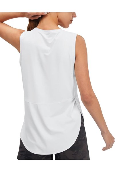 OtherMax Maiou Sport Feminin Tank Top pentru Yoga Fitness Alb Mărimea S