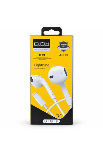 BURAQ GLOW GLHF-02 Wired Lightning Earphones with Microphone - White