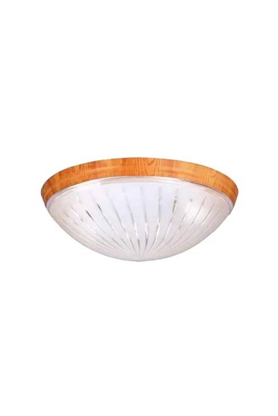 Horoz Plafonieră UFO ZAGREP, culoare arțar, 2 dulii E27, 377 x 117 mm