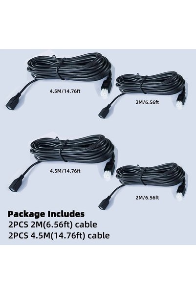 Choice 2M(2pcs) 4.5M(2pcs) 4 PCS 2 Pin Parktronic Parking Sensors Extension C...