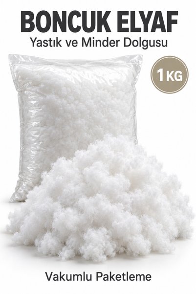 NisanurHome Boncuk Elyaf Yastık Minder Kırlent ve Amigurumi Oyuncak Dolgusu V...