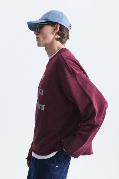 VAMOSCLO Boxy Fit Printed Sweatshirt