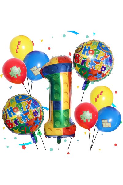 Choice Number 32inch Number 1 9Pcs 32inch Building Block Number Balloons Foil...