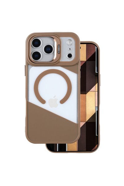 GrandMobile Husă iPhone 17 Pro Max, Fusion MagSafe, Brown - Protecție Cameră ...