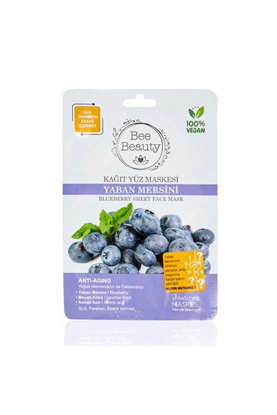 Bee Beauty Mască textilă pentru față Superfood cu afine, antiîmbătrânire