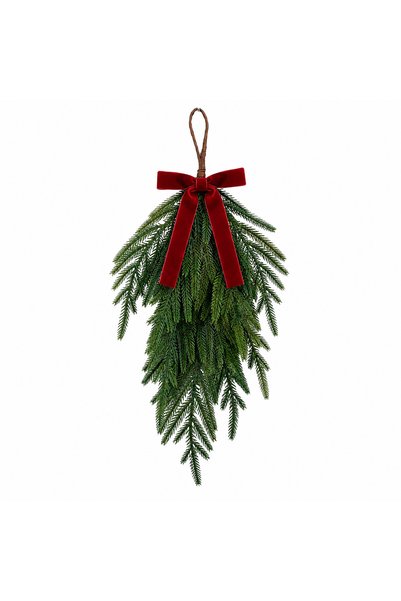 Choice C-red 20in Artificial Norfolk Christmas Swag Hanging Xmas Wreath for F...