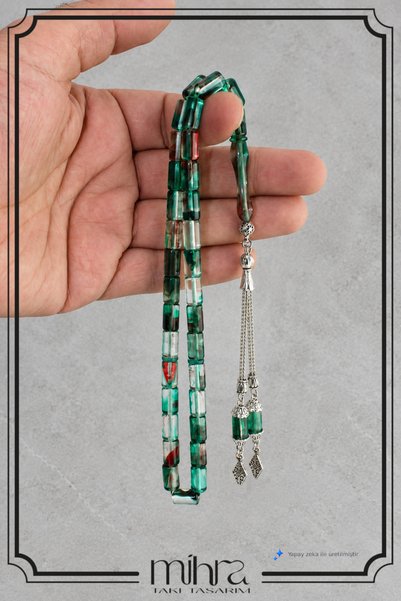 Mihra Takı Tasarım Green Modal Amber Prayer Beads – Gift-Quality Prayer Beads...