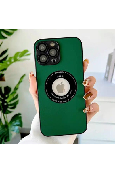 GrandMobile Husa Premium MagSafe din piele pentru iPhone 16 Plus, Verde