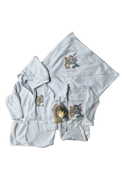 Your Baby Store Set prima baita cu nasii – Tom & Jerry – cu prosop, body, hal...