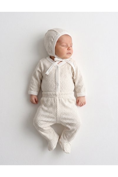 MiniKids Set greieras by BBY crem cu buline gri