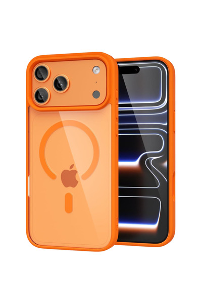 GrandMobile Husa iPhone 16 Pro, MagSafe, Cristal Clar, Portocaliu