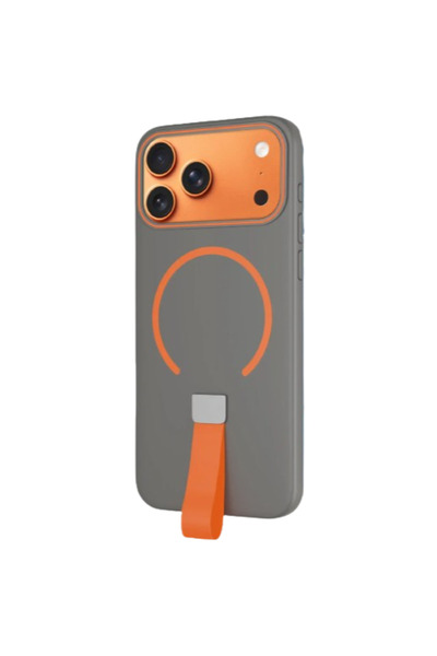 GrandMobile Husa iPhone 17 Air, Loop subțire MagSafe, Gri-Portocaliu