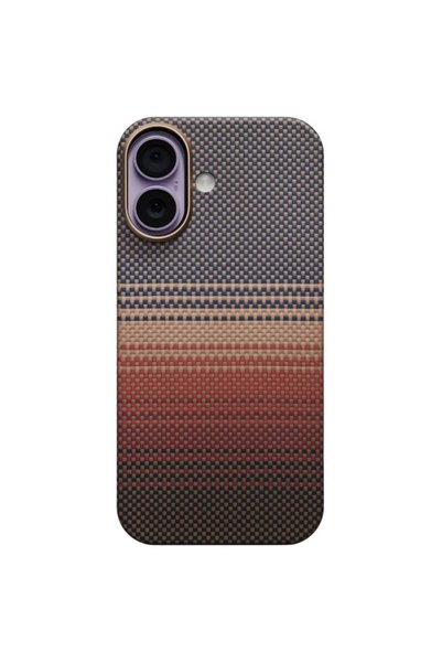 GrandMobile Husa iPhone 17, Kevlar Aramid Fiber with MagSafe, Orange Sunset