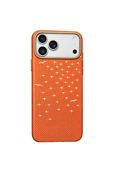 GrandMobile Husa iPhone 17 Pro Max, Lux, PC dur MagSafe, Aspect fibră de carb...