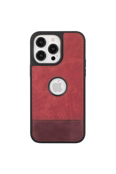 GrandMobile Husa pentru iPhone 15 din Piele, New Business, Rosu Mat