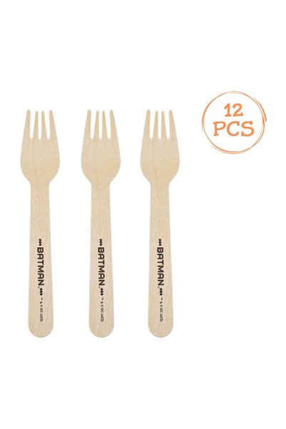 OEM Furculite din Lemn de Petrecere Batman 16cm - 12 buc, pentru petreceri si...