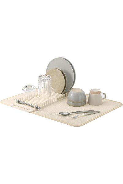 umbra Udry Dish Rack and Microfiber Drying Mat – Space-Saving Design Folds Up...