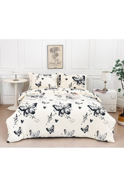 OEM Lenjerie de pat, cearșaf cu elastic, Cocolino, 2 persoane, 4 piese, 180x2...