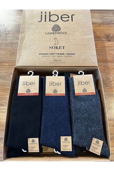 Jiber Men's Stitch-Free Lambswool Socks—Soft and Comfortable—Pack of 6