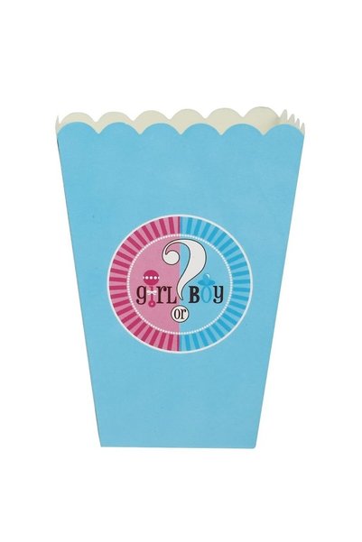 DAMUR Set of 6 Gender Reveal Popcorn Boxes, Innovation, Girl or Boy, Cardboar...