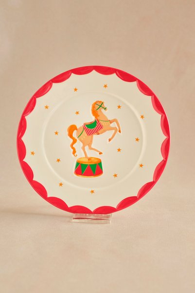 Karaca New Year Yılbaşı Carousel Pasta Tabağı Horse 20 cm