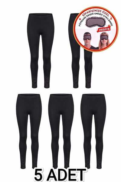 Tutku Elit 5-Pack Women's Long Modal-Elastane Leggings - Comes with a Free Ey...