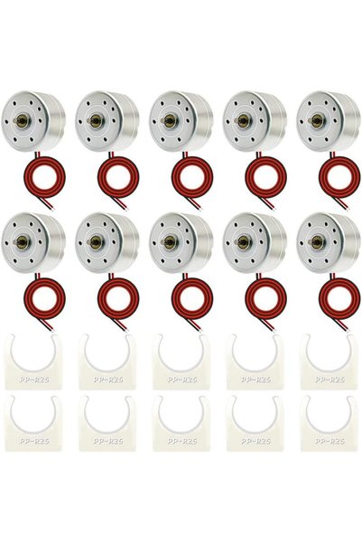 KASTWAVE Mini Generator Motors, 10 Pcs Pack DC 3V Mini Electric Motor, Wind T...