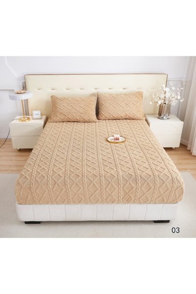 OEM Cocolino Bed Cover and 2 Pillowcases, Knit Type, Plain, 3 Pieces, 2 Perso...