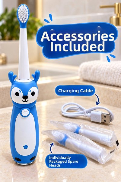 shopwave Electric Children's Toothbrush with Blue and White Figures