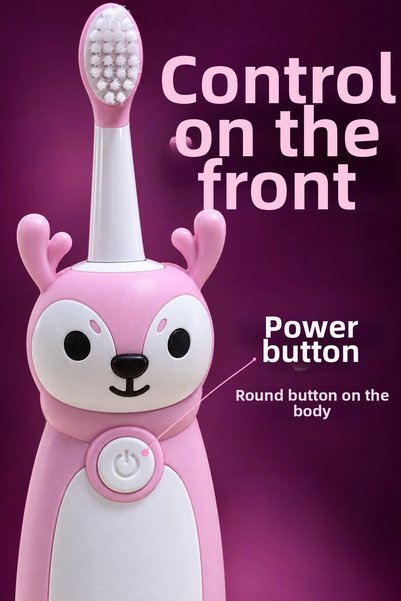 shopwave Electric Toothbrush with Pink Figure and Replaceable Heads
