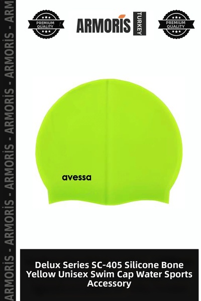 Armoris Delux Series Sc-405 Silicone Swimming Cap Yellow Unisex Headgear Wate...