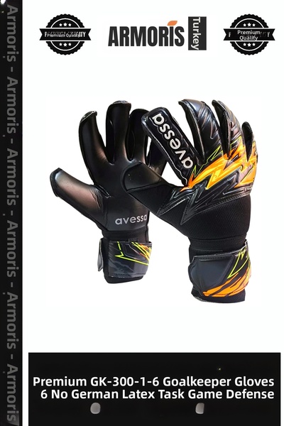 Armoris Premium Gk-300-1-6 Goalkeeper Glove No. 6 German Latex Duty Game Defense