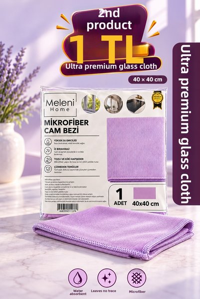 Meleni Home Ultra Premium Glass Cloth - 40X40Cm High Water Absorption, Dust-F...