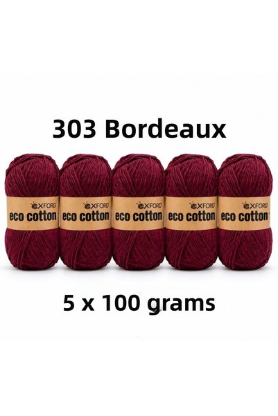 Oxford İplik Pack of 5 Eco Cotton 100Gr-200M No:0303 Burgundy