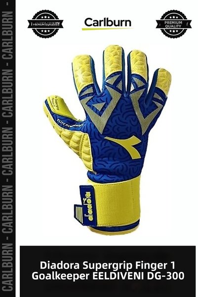 Carlburn قفازات حارس المرمى Diadora Supergrip Finger 1 DG-300، مثالية للعبة ك...