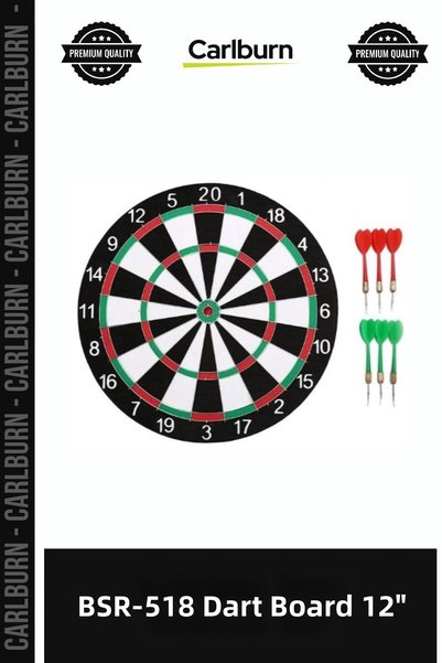 Carlburn Premium Bsr-518 Dart Board, 12" Focus Sports Skill Game, Individual ...
