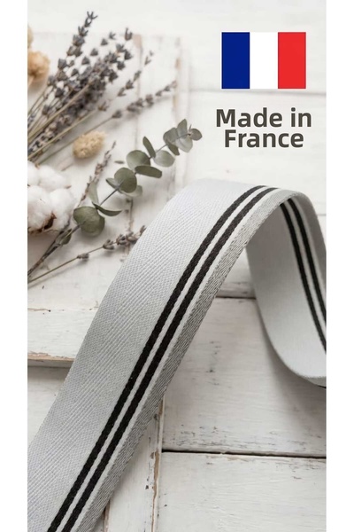 satab French Polyester Herringbone-Striped Piped Biais Tape - 20 mm - 10 Meters