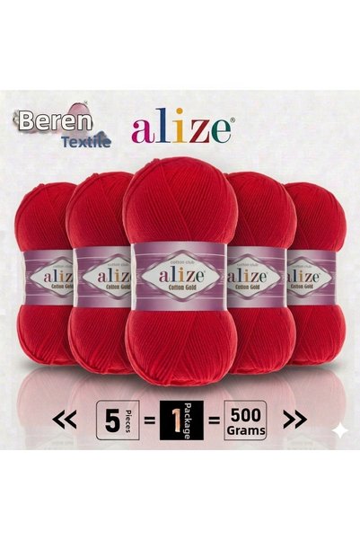 Alize Cotton Gold 5 Pieces Amigurumi Vest Cardigan Scarf Sweater Knitting Thr...