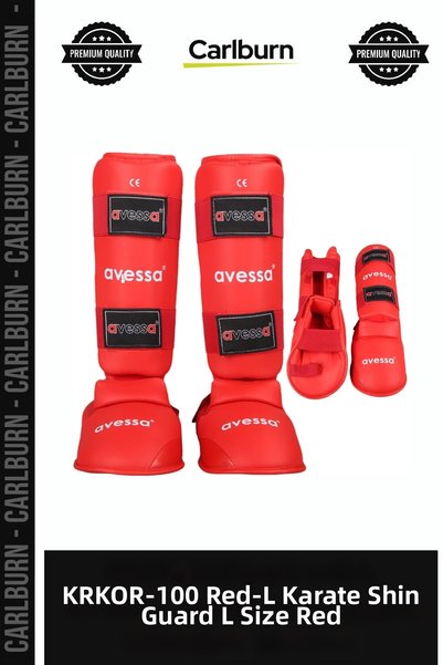 Carlburn Special Edition KRKOR-100 Red-L Karate Shin Guard, Size L, Red, for ...