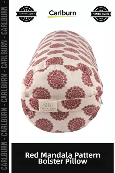 Carlburn Special Edition Red Mandala Pattern Bolster with Padded Foam Filling...