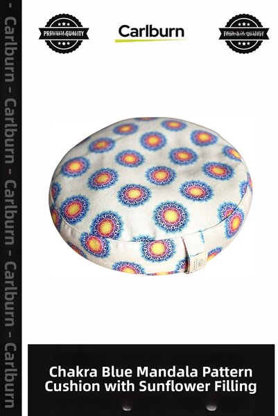 Carlburn Special Edition Chakra Blue Mandala Patterned Cushion, Buckwheat-Pad...