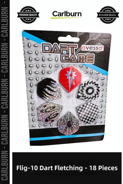 Carlburn Premium FLIG-10 Dart Wings, 18-Piece Action Target Game