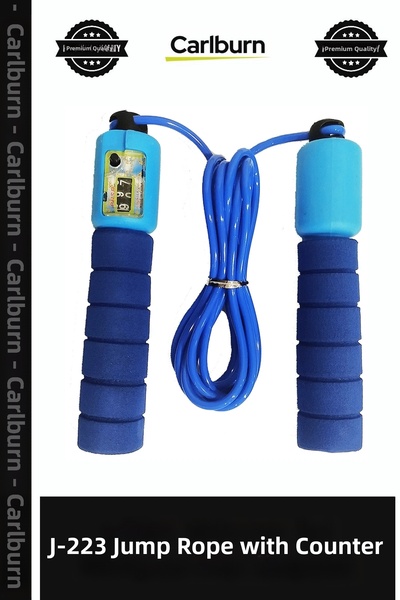 Carlburn Premium J-223 Jump Rope with Strappy Foam Handles, Counter, and Temp...