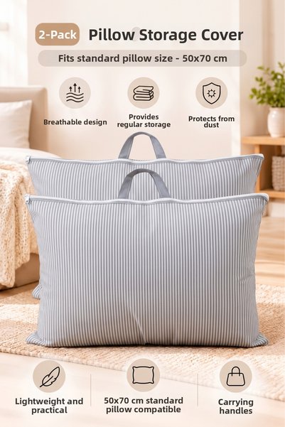 Formeya Husă de depozitare pentru perne 50x70 cm – cu fermoar, cu mânere, rez...