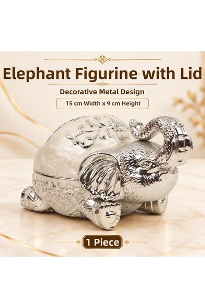 e-life shop Luxury Alloy Metal Figurine Decorative Ashtray with Lid, 15 cm Me...