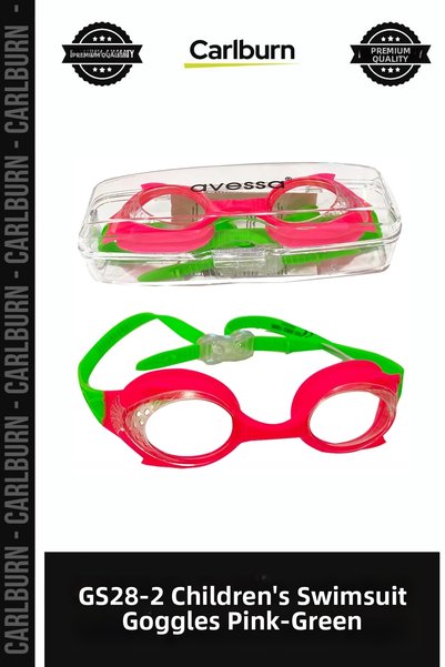 Carlburn Premium GS28-2 Kids' Swimming Goggles, Pink-Green, Swimming Pool Acc...